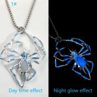 Halloween Creative Stereo Luminous Spider Necklace Jewerly Glowing Night Fluorescence Antique Vintage Glow In The Dark For Men Women Gift Party Halloween Day Club - Image 7