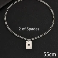 Creative Stainless Steel Poker Black Peach A Necklace For Men - Image 17