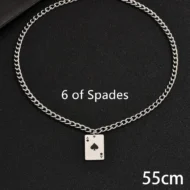 Creative Stainless Steel Poker Black Peach A Necklace For Men - Image 13