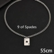 Creative Stainless Steel Poker Black Peach A Necklace For Men - Image 10