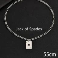 Creative Stainless Steel Poker Black Peach A Necklace For Men - Image 8