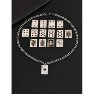 Creative Stainless Steel Poker Black Peach A Necklace For Men - Image 2