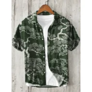 New Casual Printed Hawaiian Shirt Men